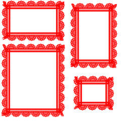 レッドフリル額縁　透過