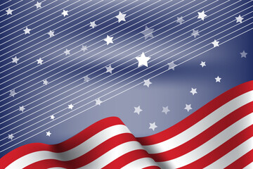 American background with flag and stars