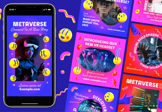 Gradient Meta Pop Social Media Layout