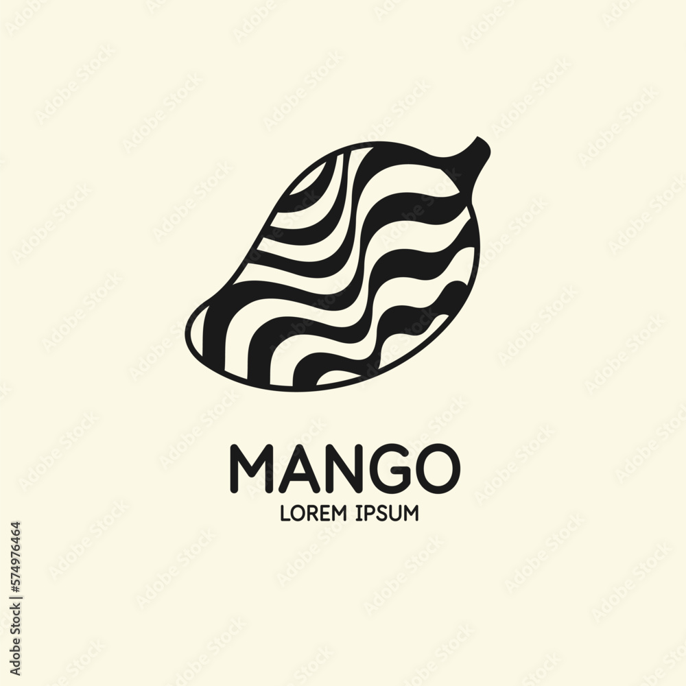 Poster illustration of a mango in a flat style. isolated image on a light background. vector icon.