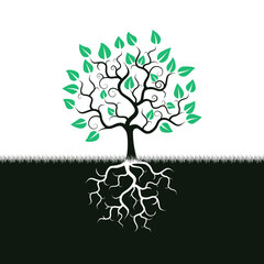 Tree as a logo design. Illustration of a tree as a logo design on a white background - 574976893