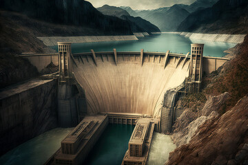 large hydroelectric dam. generative ai