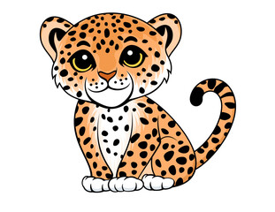 Cute Vector cartoon jaguar sticker © Save Jungle