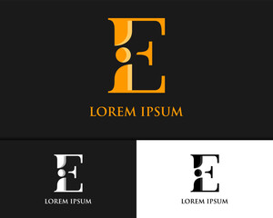 Letter E iE Ei luxury logo design template	