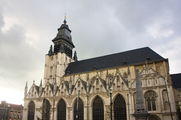 Fototapeta na wymiar Church Our Lady Chapel (Notre Dame de la Chapelle) in Brussels, Belgium 