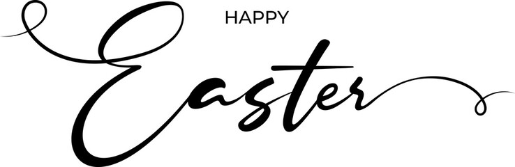 Happy Easter vector calligraphy text. Happy Easter greeting card. Modern Handwritten type on transparent background. PNG image