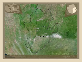 Fototapeta na wymiar Eastern, Sierra Leone. High-res satellite. Labelled points of cities