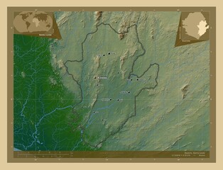 Eastern, Sierra Leone. Physical. Labelled points of cities