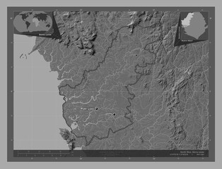 North West, Sierra Leone. Bilevel. Labelled points of cities