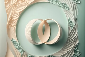 Engagement invite card design with rings and soft colors