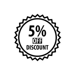 25% off discount stamp icon vector logo design template