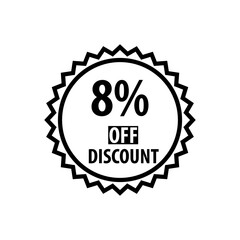 25% off discount stamp icon vector logo design template