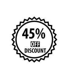 25% off discount stamp icon vector logo design template