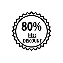 25% off discount stamp icon vector logo design template