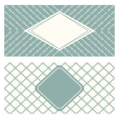 Obraz premium Monochrome banner templates, patterned abstract geometric background. Packaging design, vector illustration.