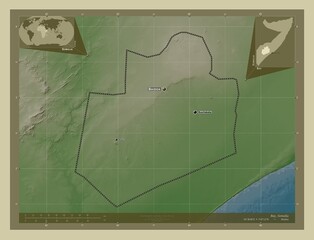 Bay, Somalia. Labelled points of cities