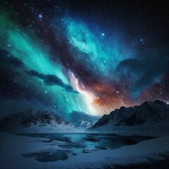 Naklejka na ściany i meble aurora borealis, showcasing the beauty of the cosmos.