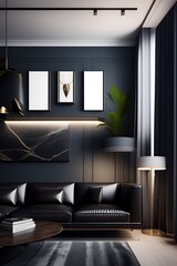  3D Render of a Modern and Luxurious Living Room Interior - Digital Art/Interior Design.Generated AI