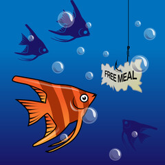 A fish in the sea. Illustration of fish in the sea as a logo design - 574983466