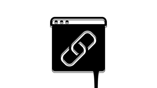 Black Browser window icon isolated on white background. 4K Video motion graphic animation