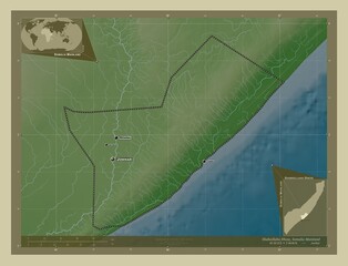 Shabeellaha Dhexe, Somalia Mainland. Wiki. Labelled points of cities