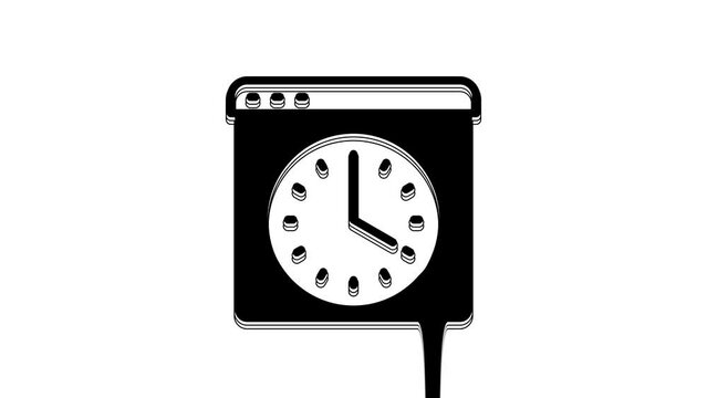 Black Browser window icon isolated on white background. 4K Video motion graphic animation