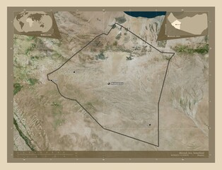 Maroodi Jeex, Somaliland. High-res satellite. Labelled points of cities