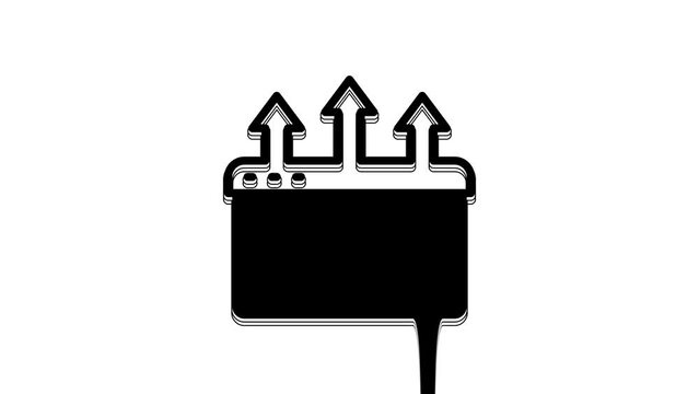 Black Browser window icon isolated on white background. 4K Video motion graphic animation