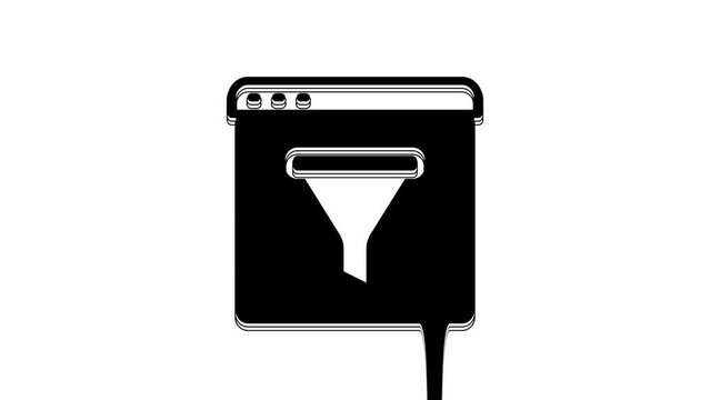 Black Browser window icon isolated on white background. 4K Video motion graphic animation