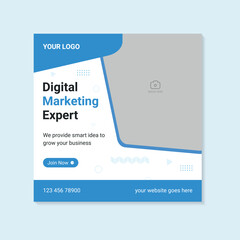 Digital marketing agency social media post template, Corporate Business Promotion Social Media Web Banner