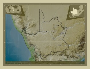 Northern Cape, South Africa. Wiki. Labelled points of cities
