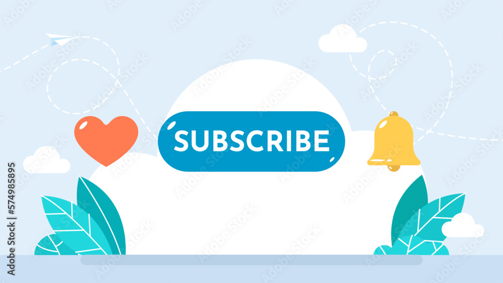 Poster set icon button like, subscribe, bell notification. subscribe set button for social media. buttons f
