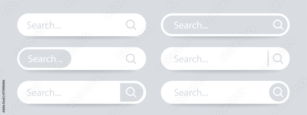Poster search button. ui navigation element. vector template for browsers with www search bar and text fiel