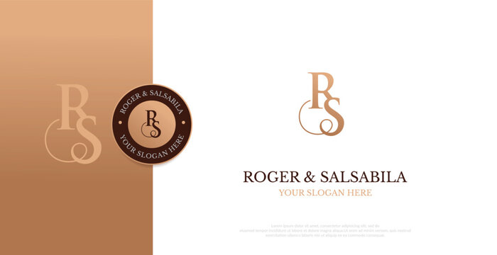Wedding Logo Initial RS Logo Design Vector
