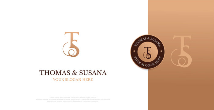 Wedding Logo Initial TS Logo Design Vector