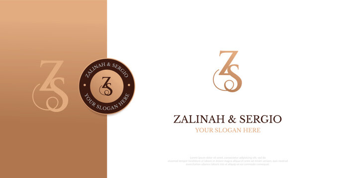 Wedding Logo Initial ZS Logo Design Vector