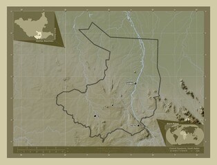 Central Equatoria, South Sudan. Wiki. Labelled points of cities