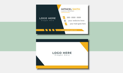 Modern Business Card - Creative and Clean Business Card Template. Horizontal and vertical layout. Vector illustration.
