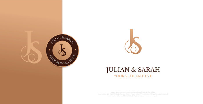 Wedding Logo Initial JS Logo Design Vector