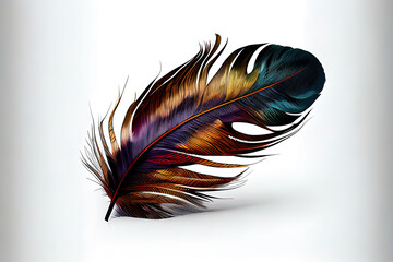 vertical shot of different feathers. Generative Ai