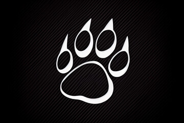 cat paw print flat icon for animal apps and websites, realistic. Generative Ai - obrazy, fototapety, plakaty