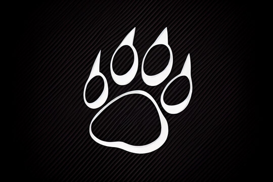 cat paw print flat icon for animal apps and websites, realistic. Generative Ai