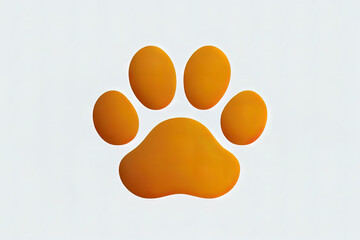 Fototapeta na wymiar Dog paw print flat icon for animal apps and websites, realistic. Generative Ai