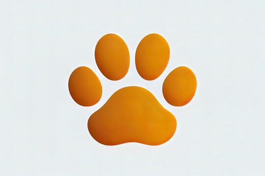 Dog paw print flat icon for animal apps and websites, realistic. Generative Ai
