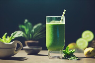 Healthy Green Smoothie Made With Generative AI