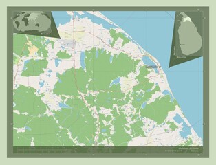 Mullaitivu, Sri Lanka. OSM. Labelled points of cities