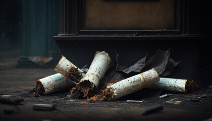 burning cigarette on fire, Generative AI