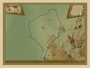 Blue Nile, Sudan. Physical. Labelled points of cities