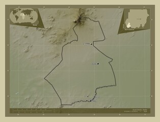 South Darfur, Sudan. Wiki. Labelled points of cities
