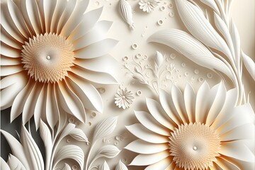Fototapeta na wymiar 3d Floral pattern wallpaper design